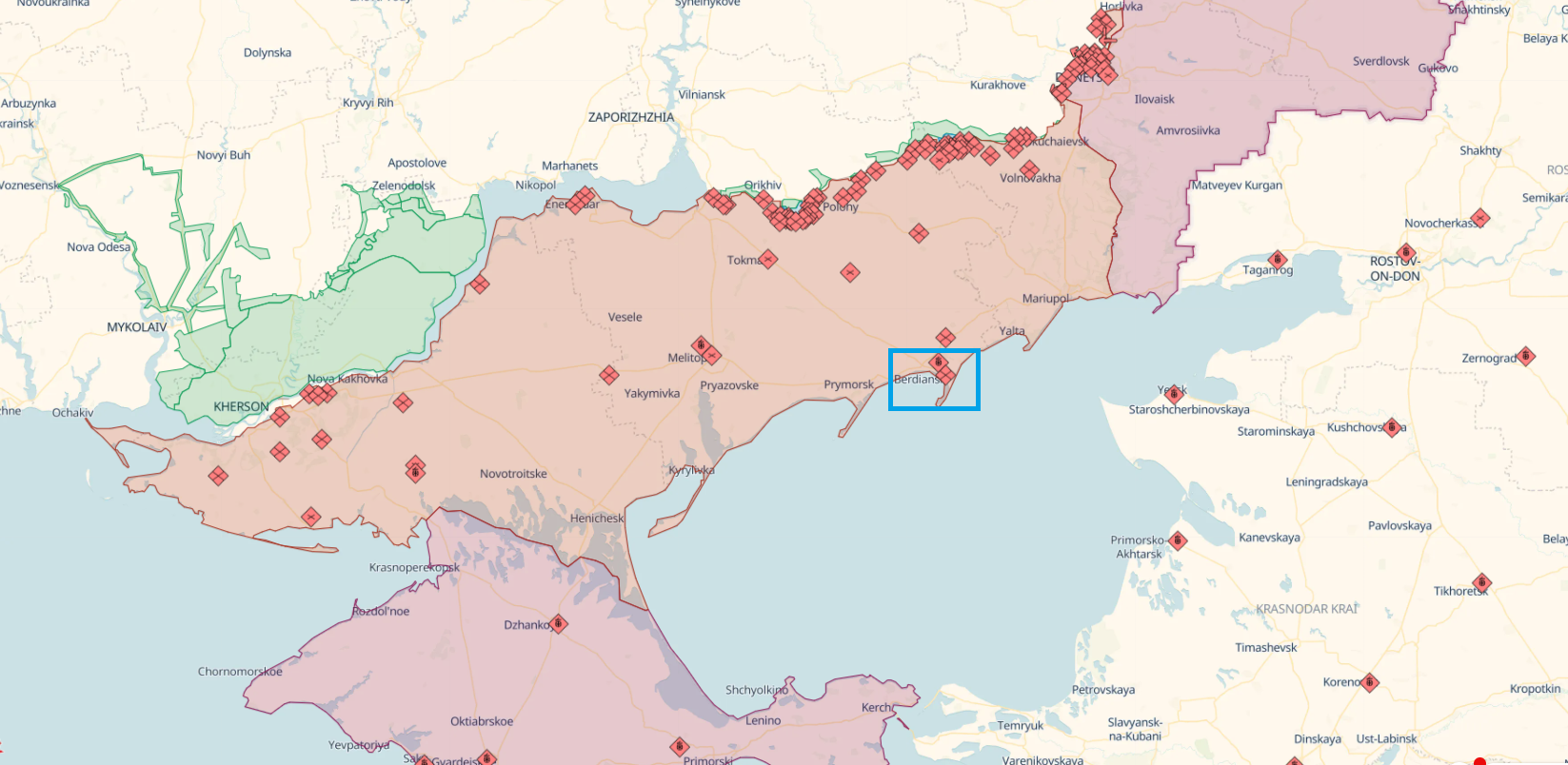 Explosions reported in occupied Berdyansk